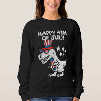 Sweatshirt Enfants Joyeux 4 juillet T-Rex Dino Dinosaur Baby 
