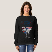 Sweatshirt Enfants Joyeux 4 juillet T-Rex Dino Dinosaur Baby  (Devant entier)