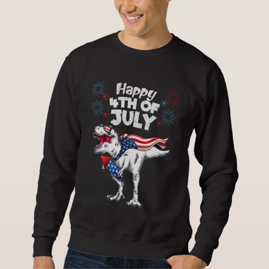Sweatshirt Enfants Joyeux 4 juillet T-Rex Dino Dinosaur Baby  (Devant)