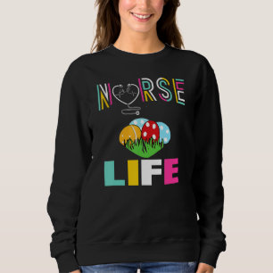 Sweatshirt Enfants Joyeux Pâques Nurse Vie Bunny Oreilles Drô