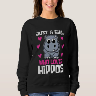 Sweatshirt Enfants Juste Une Fille Qui Aime Les Hippopotames 