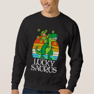 Sweatshirt Enfants Leprechaun Trex Luckysaurus Jour de la Sai