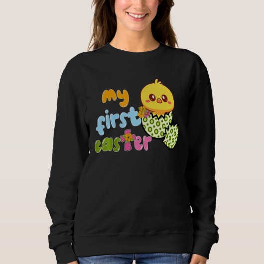 Sweatshirt Enfants Mon premier poulet de Pâques de Pâques Joy (Devant)