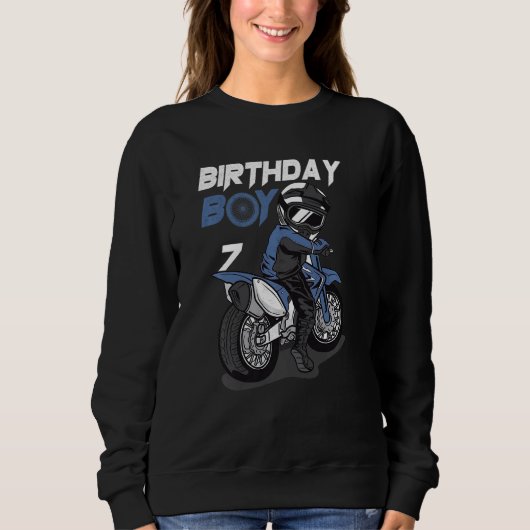 Sweatshirt Enfants Motorcross Dirty Bike 7e anniversaire Boy  (Devant)
