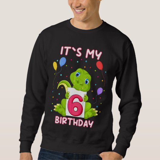 Sweatshirt Enfants Petit Crocodile Aligator 6e Anniversaire M (Devant)