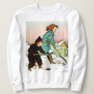 Sweatshirt Enfants Shoveling Snow Holiday