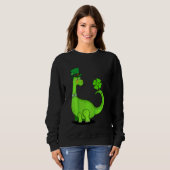Sweatshirt Enfants St Patrick's Day Trex Dinosaur Irlandais G (Devant entier)