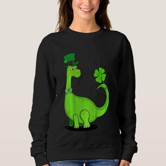 Sweatshirt Enfants St Patrick's Day Trex Dinosaur Irlandais G (Devant)