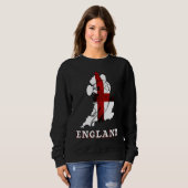 Sweatshirt England Rugby English Flag and Rugby Player Silhou (Devant entier)