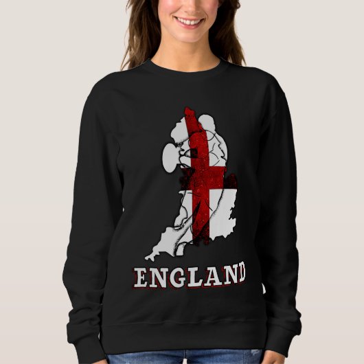 Sweatshirt England Rugby English Flag and Rugby Player Silhou (Devant)