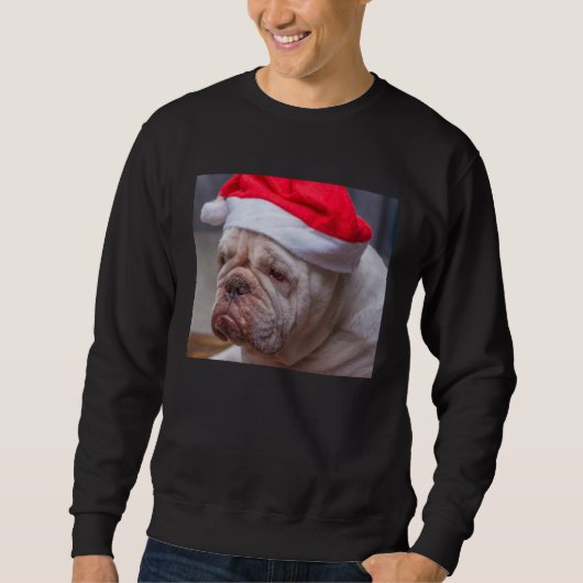 Sweatshirt English Bulldog Christmas Light Christmas Ugly Swe (Devant)