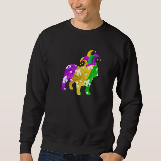 Sweatshirt English Bulldog Dog Mardi Gras Carnivals Funny Pup (Devant)