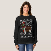 Sweatshirt English Springer Spaniel Dog Santa Hat Xmas Ugly C (Devant entier)
