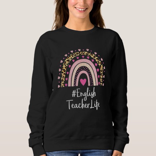 Sweatshirt Enseignant Anglais Enseignant Vie Empreinte de léo (Devant)