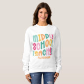 Sweatshirt Enseignant au collège | Couleur personnalisée (Devant entier)