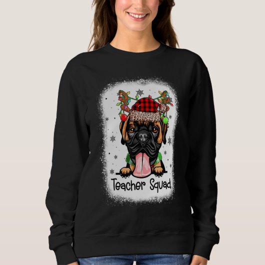 Sweatshirt Enseignant Bleached Squad Boxer Reindeer Enseignan (Devant)