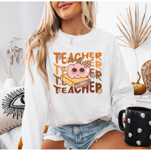 Sweatshirt Enseignant Citrouille rétro | Classe d'automne
