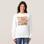 Sweatshirt Enseignant Citrouille rétro | Classe d'automne (Devant entier)