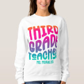 Sweatshirt Enseignant de 3e année couleur ombre conception de (Devant)