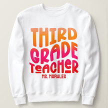 Enseignant de 3e année Orange Rouge Ombre Texte De