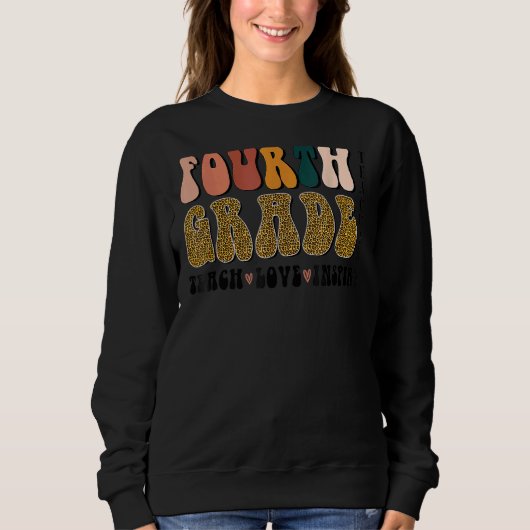 Sweatshirt Enseignant De 4E Année De Retour À L'École Ou Appr (Devant)