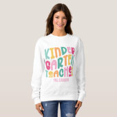 Sweatshirt Enseignant de jardin d'enfants Texte coloré (Devant entier)