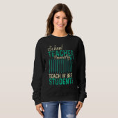 Sweatshirt Enseignant De L'École Propulsé Par Enseigner Les M (Devant entier)