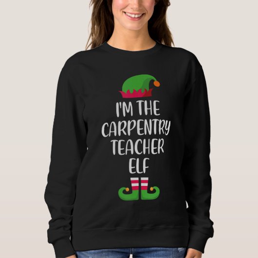 Sweatshirt Enseignant de menuiserie Elf Noël Famille Correspo (Devant)
