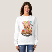 Sweatshirt Enseignant de première année | Ourson mignon (Devant entier)