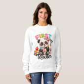 Sweatshirt Enseignant de Première Année | Panda Mignon (Devant entier)