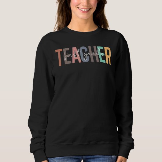 Sweatshirt Enseignant de première année Retour à l'école Prem (Devant)