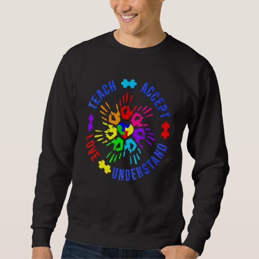 Sweatshirt Enseignant De sensibilisation sur l'autisme Accept (Devant)