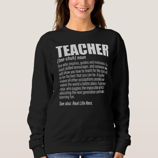 Sweatshirt Enseignant Définition Noun Enseignant Enseignant É (Devant)