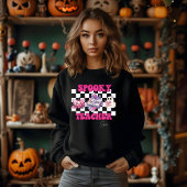 Sweatshirt Enseignant éffrayant Nom personnalisé Cadeau Hallo
