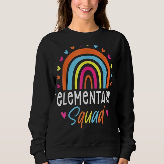Sweatshirt Enseignant élémentaire Boho Rainbow Team Elementar (Devant)