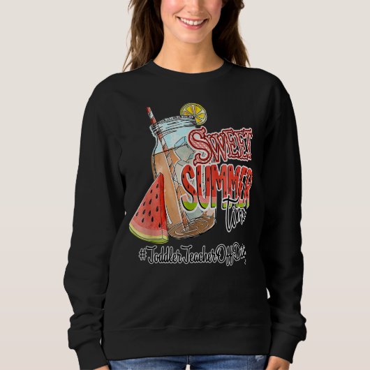 Sweatshirt Enseignant en bas âge hors service Pause été doux (Devant)