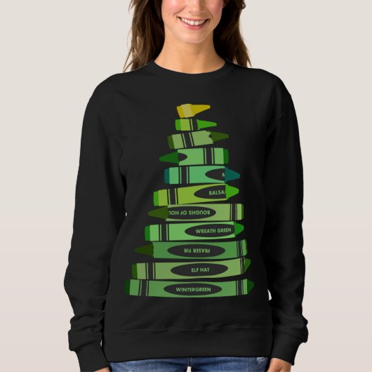 Sweatshirt Enseignant Noël Cadeau Crayon Tree (Devant)