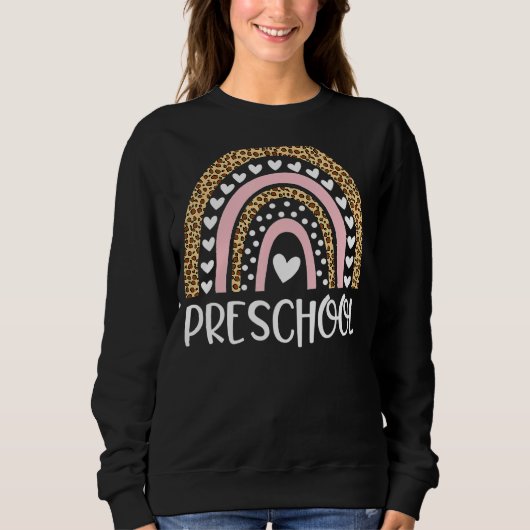 Sweatshirt Enseignant préscolaire Leopard Arc-en-ciel Profess (Devant)