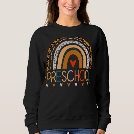 Sweatshirt Enseignant préscolaire Leopard Arc-en-ciel Profess (Devant)