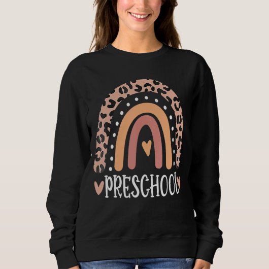Sweatshirt Enseignant préscolaire Leopard Arc-en-ciel Profess (Devant)