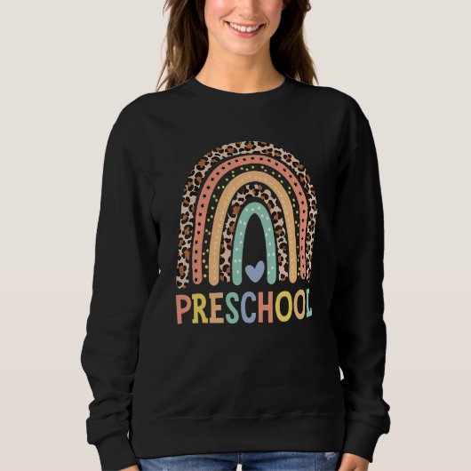 Sweatshirt Enseignant préscolaire Leopard Arc-en-ciel Profess (Devant)