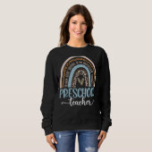 Sweatshirt Enseignant préscolaire Leopard Boho Rainbow Premie (Devant entier)