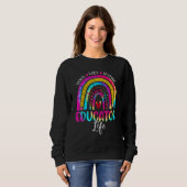 Sweatshirt Enseignant Rainbow Tie Dye Premier Jour De Scho (Devant entier)