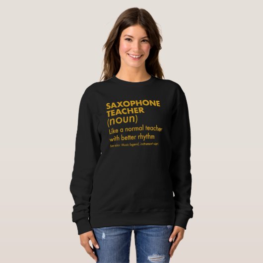 Sweatshirt Enseignant Saxophone Comme Un Enseignant Normal Av (Devant entier)