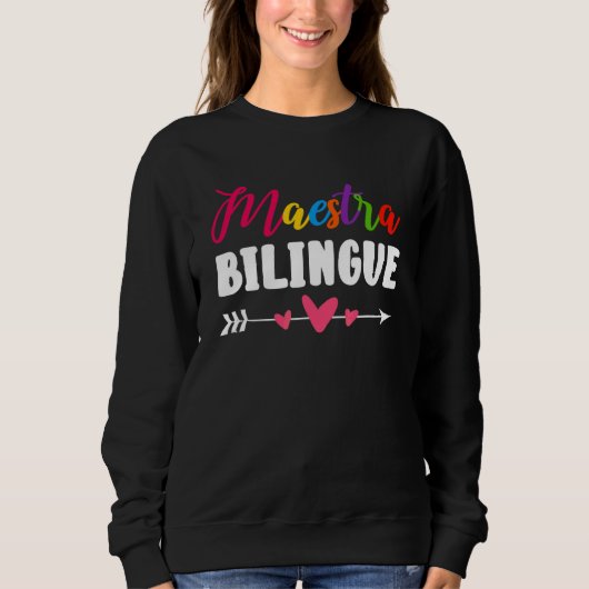 Sweatshirt Enseignante Bilingue Espagnol Élève (Devant)
