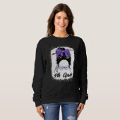 Sweatshirt Enseignante de 4e année Chignon Méssy Femmes Viole (Devant entier)