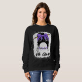 Sweatshirt Enseignante de 4e année Chignon Méssy Femmes Viole (Devant entier)