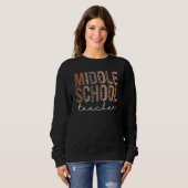 Sweatshirt Enseignante du collège Leopard Appréciation Femmes (Devant entier)