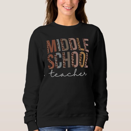 Sweatshirt Enseignante du collège Leopard Appréciation Femmes (Devant)