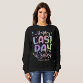 Sweatshirt Enseignants Aide Joyeux Dernier Jour De L'École Ti (Devant entier)